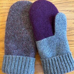 Felted Shetland Wool Mittens handcrafted from Repurposed Sweater Vest